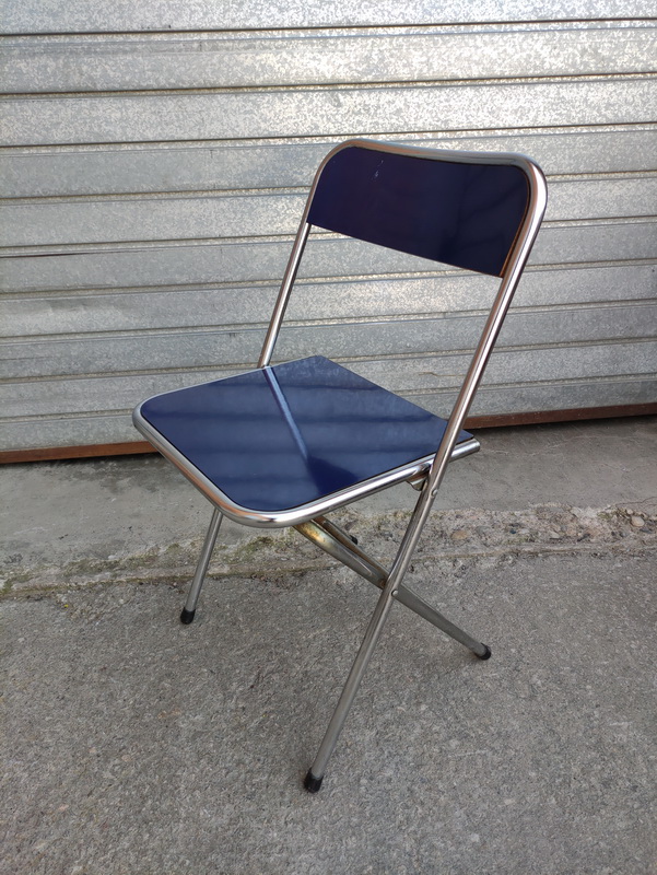 silla plegable inox formica azul 45-83x42x42 3u